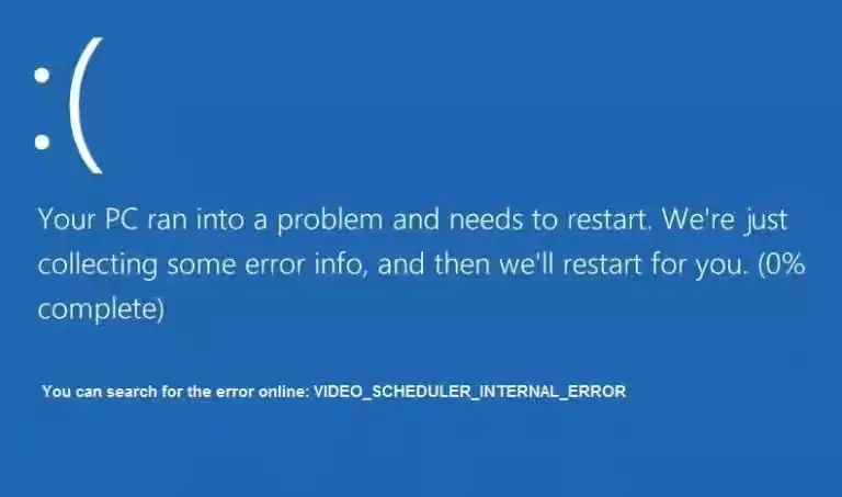 修復VIDEO SCHEDULER內部錯誤0x00000119