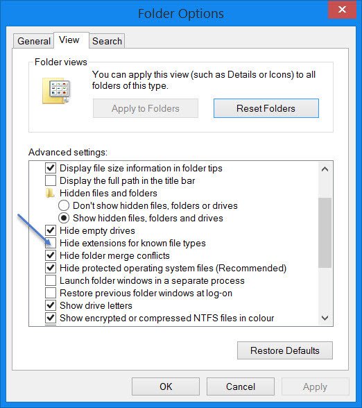 如何在Windows 10、8、7中顯示文件擴展名
