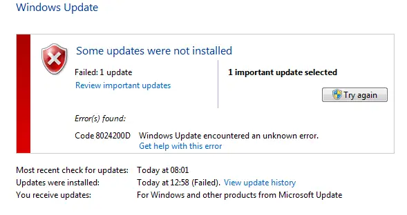 如何修復0x8024200D Windows Update錯誤