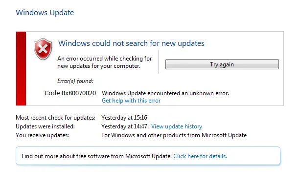 修復Windows Update 0x80070020錯誤[5種方法]