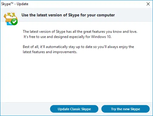 更新Skype