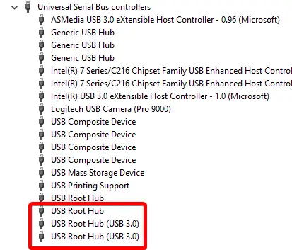 重複USB根集線器USB端口在Windows 10中不起作用