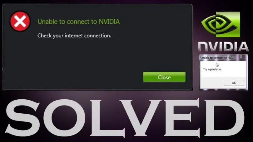 無法連接到NVIDIA。檢查您的互聯網連接