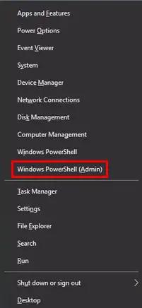 Windows PowerShell（Admin）
