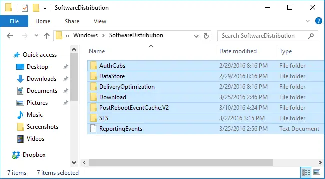 Windows SoftwareDistribution文件夾