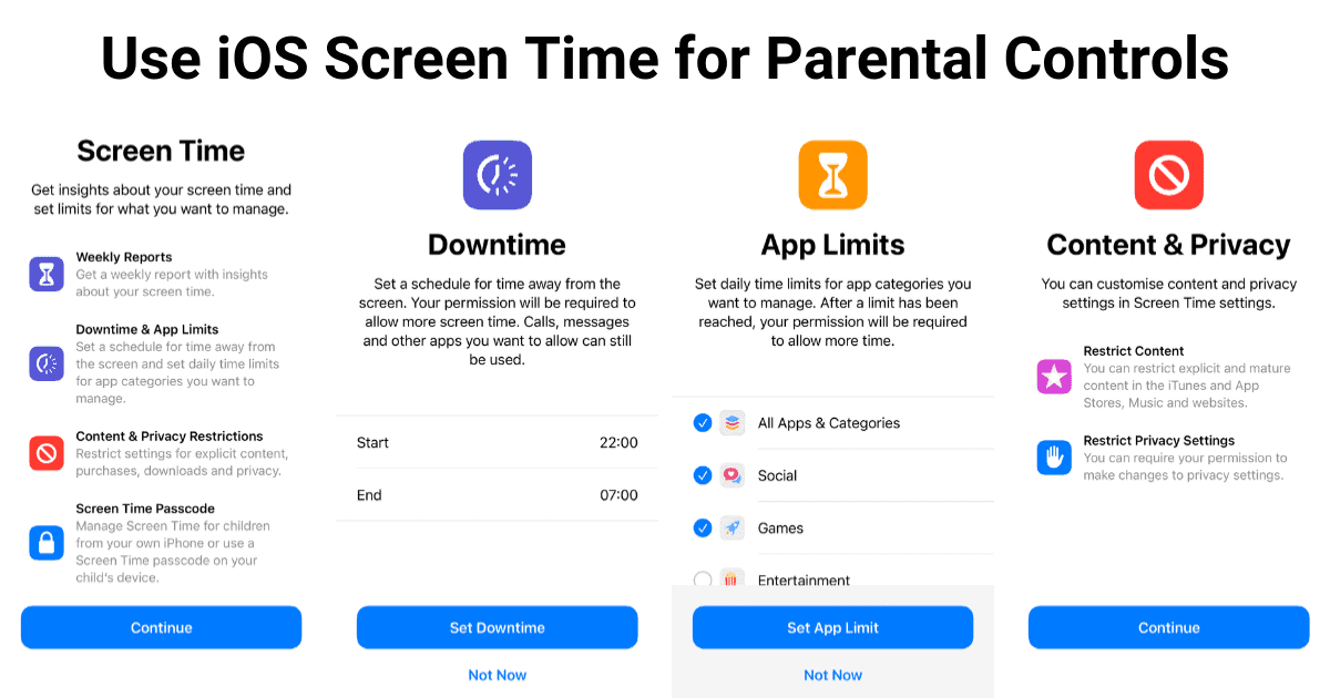 使用 iOS 屏幕時間進行家長控制