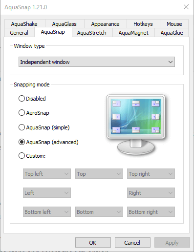 使用 AquaSnap
