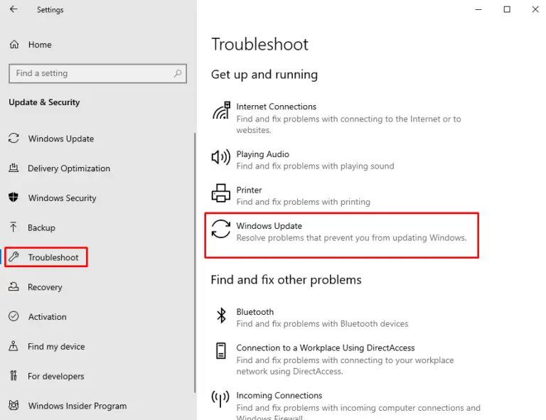 Windows 更新錯誤 0x800703ee