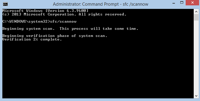 使用命令進行 Windows 8 錯誤掃描