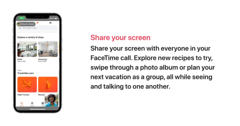 iPhone FaceTime 共享屏幕