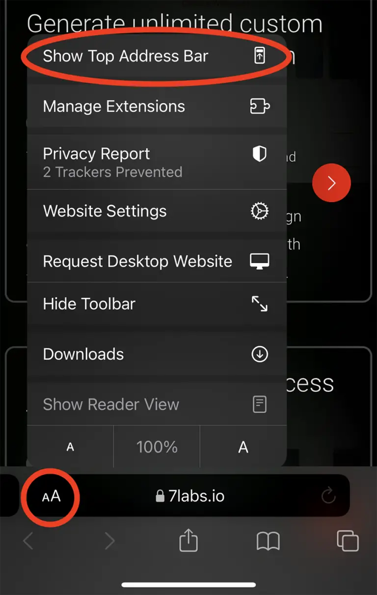 iPhone 將 Safari 地址欄移至頂部