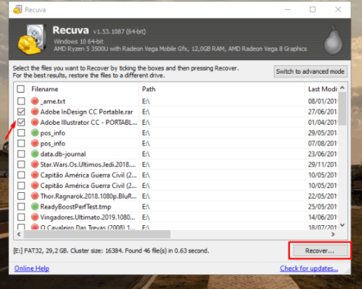 如何恢復已刪除或損壞的文件（Windows 和 Android） - Recuva - 恢復文件