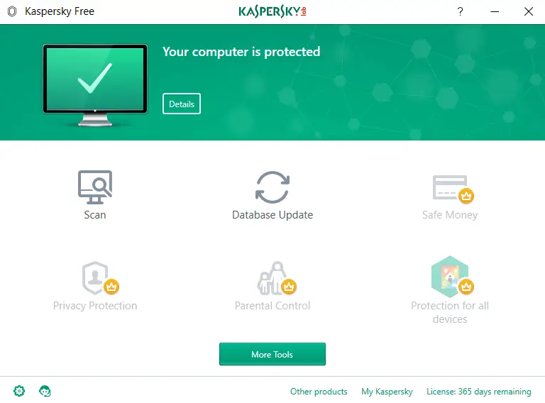 2022 年適用於 Windows 的最佳免費防病毒軟件 - Kaspersky Security Cloud Free