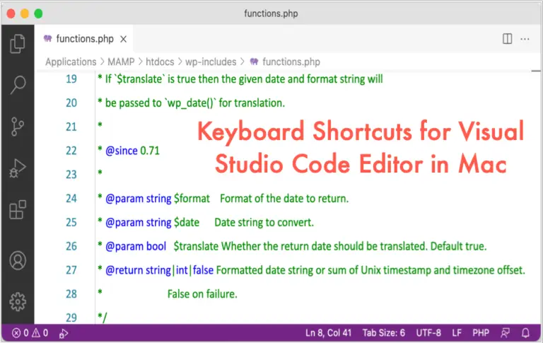 Mac 中 Visual Studio 代碼編輯器的鍵盤快捷鍵
