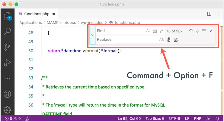 Nájsť a nahradiť v editore kódu Visual Studio