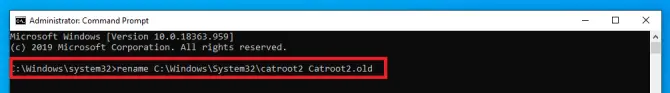 重命名 Catroot2 文件夾
