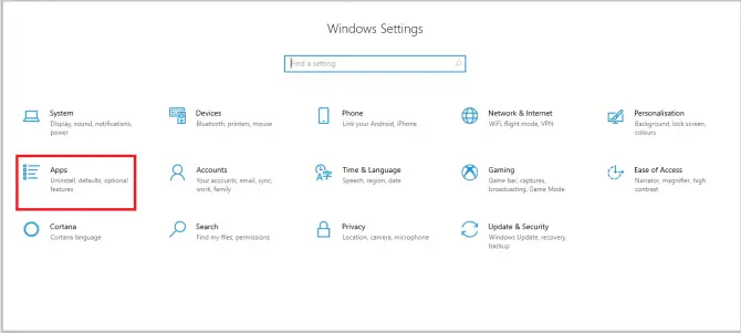 Maak die toepassing oop in Windows 10