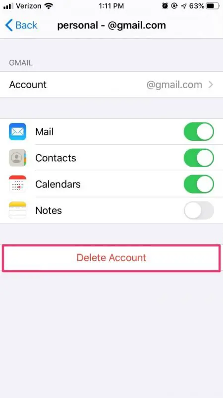 如何在 iPhone 上刪除電子郵件帳戶。