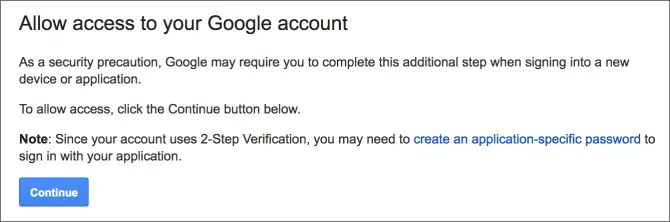允許訪問您的 Google 帳戶