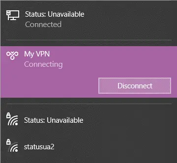 斷開與 VPN 的連接