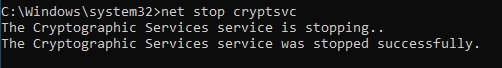 停止 cryptsvc
