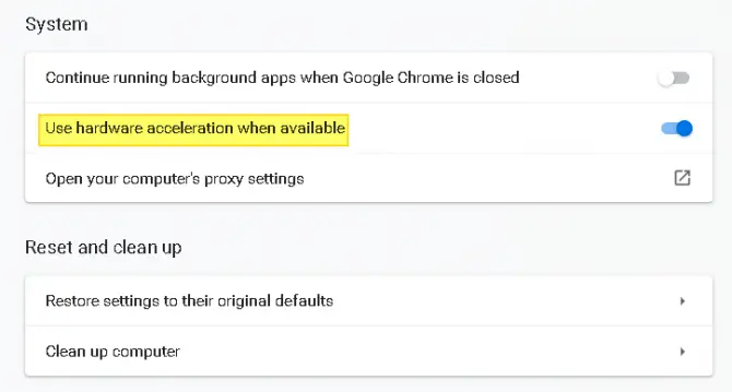 كيفية تبديل تسريع الأجهزة في Chrome