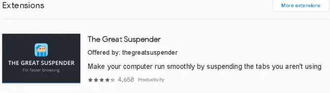 Ótima extensão Suspender para Google Chrome