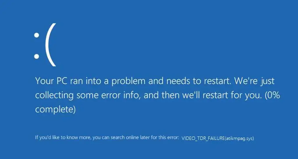 Video TDR FAILURE Pantalla azul de error de muerte en Windows 10