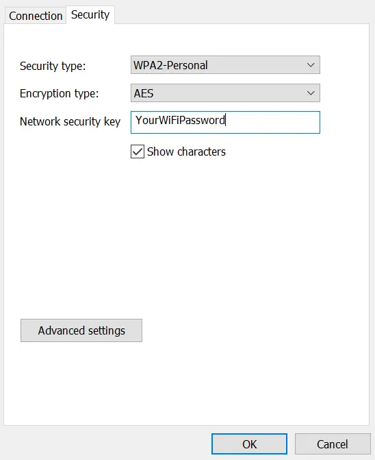 網絡安全密鑰下可見 WiFi 密碼