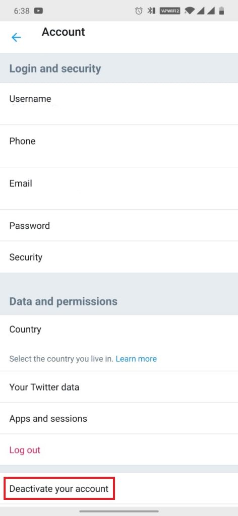 停用您的帳戶 - 刪除 Twitter 帳戶