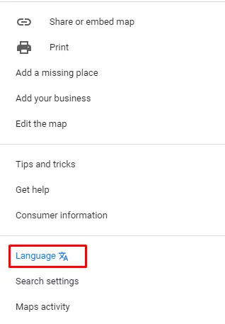 如何在谷歌地圖上更改語言