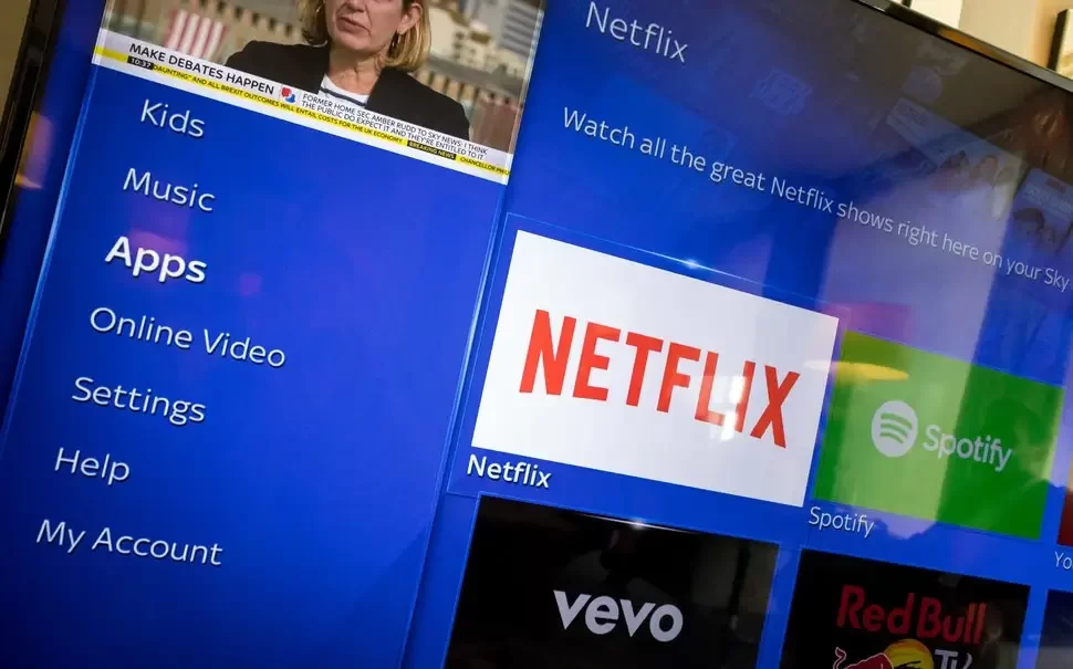 單擊 Netflix App 在 Sky Q 上打開 Netflix