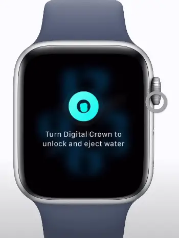 在 Apple Watch 上使用 Digital Crown 關閉 Water 模式