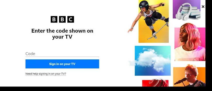 選擇在電視上登錄以激活 Firestick 上的 BBC iPlayer
