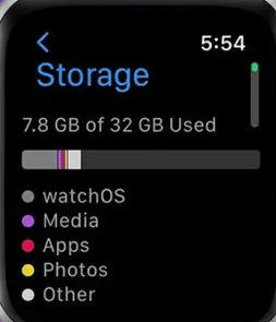 檢查 Apple Watch 上的存儲空間
