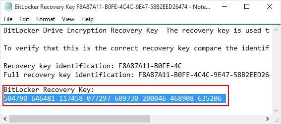 在 txt 文件中查找 BitLocker 恢復密鑰