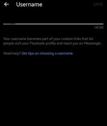 使用 Messenger 更改 Facebook 上的個人資料鏈接