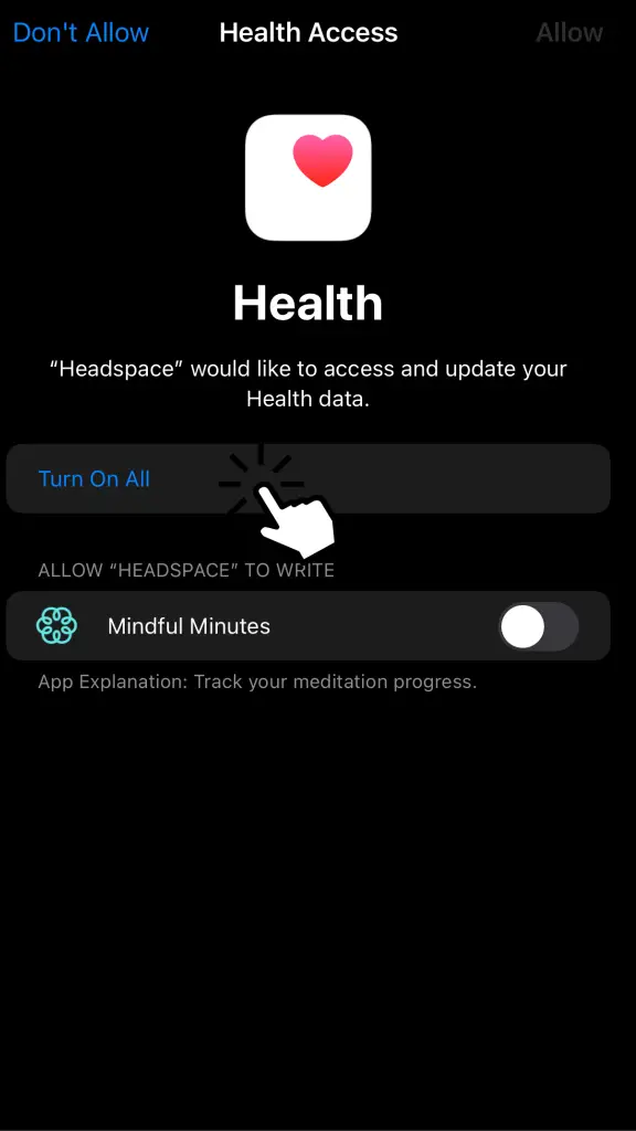 單擊“全部打開”以在 Apple Watch 上使用 Headspace 應用程序