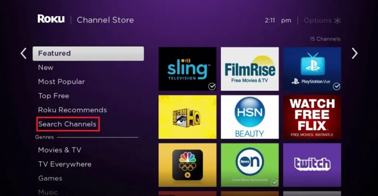 Roku 搜索頻道