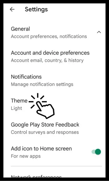 選擇主題以在 Google Play 商店啟用暗模式