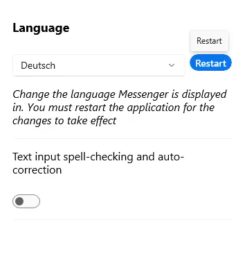 重新啟動 Messenger 以應用更改