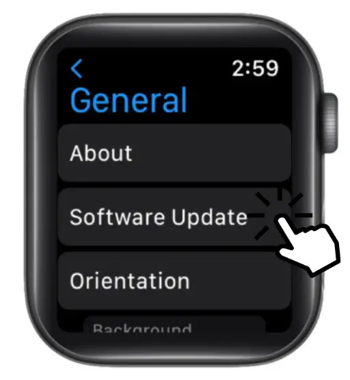 單擊 Apple Watch 上的軟件更新