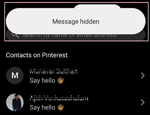 刪除 Pinterest 上的消息