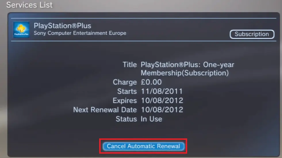 在 PS3 上取消 PlayStation Plus 訂閱