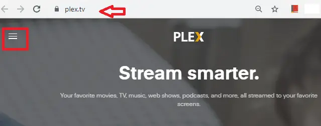 訪問 Plex 網頁
