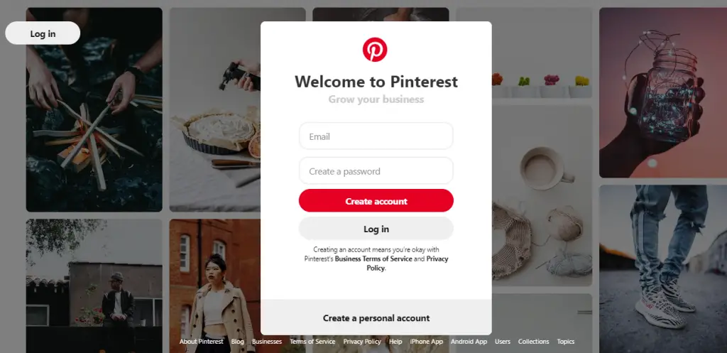 創建 Pinterest 企業帳戶