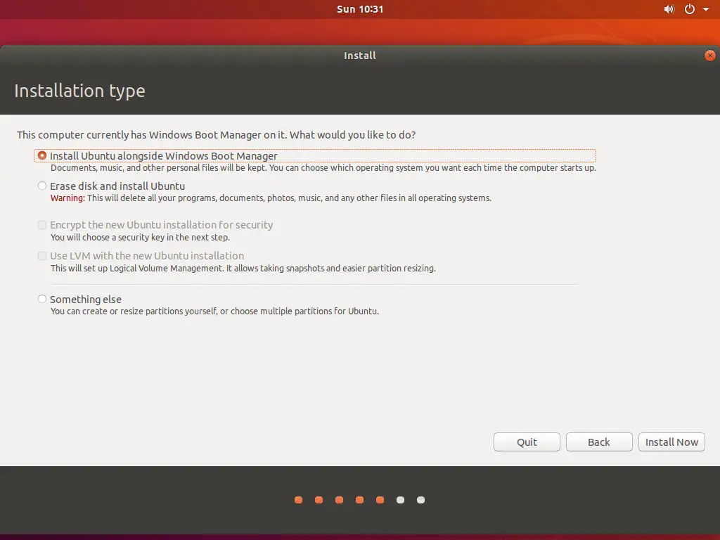 การติดตั้ง Ubuntu ด้วย Windows 10
