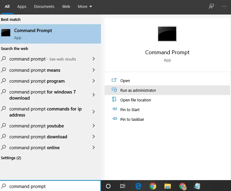 以管理員身份啟動命令提示符 - 如何在 Windows Phone 上安裝 Android 應用程序