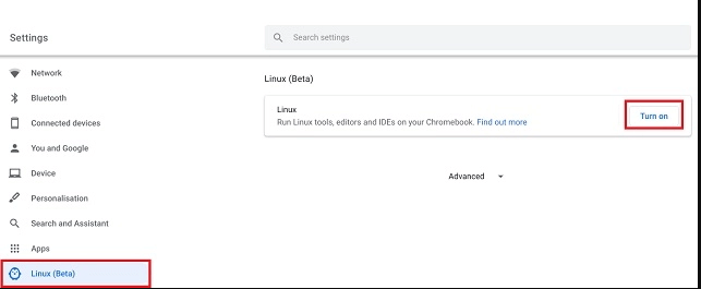 開啟 Linux Beta