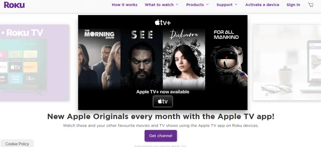 選擇登錄:將私人頻道添加到 roku
